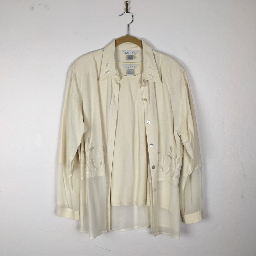 Lutar Off White Blouse w/ Inner Top